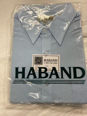 Haband Men’s Light Blue Dress Shirt - Classic Collared Button-Up